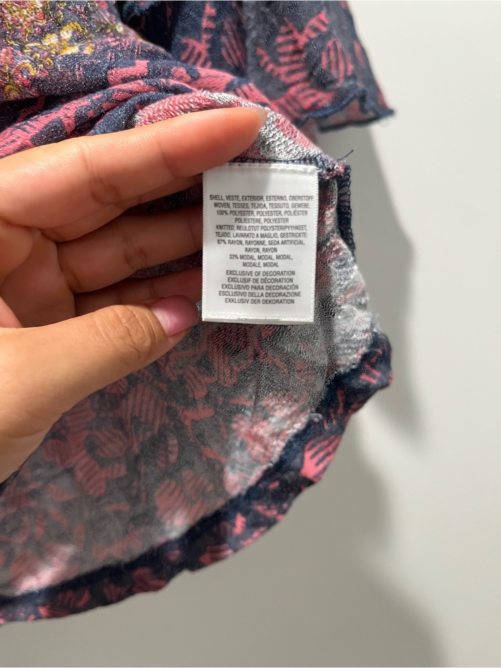 Anthropologie Boho Floral Peasant Top in Pink and Navy - Picture 2 of 7